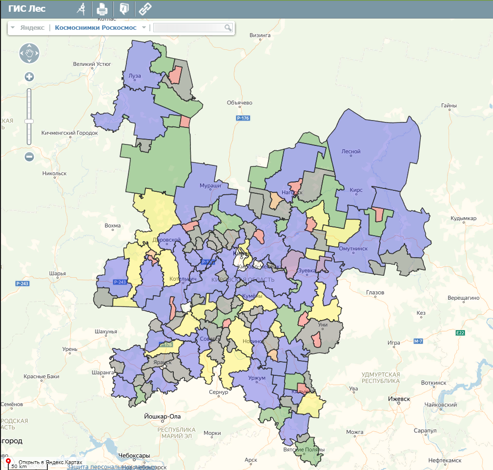 Карта лесов кировской области