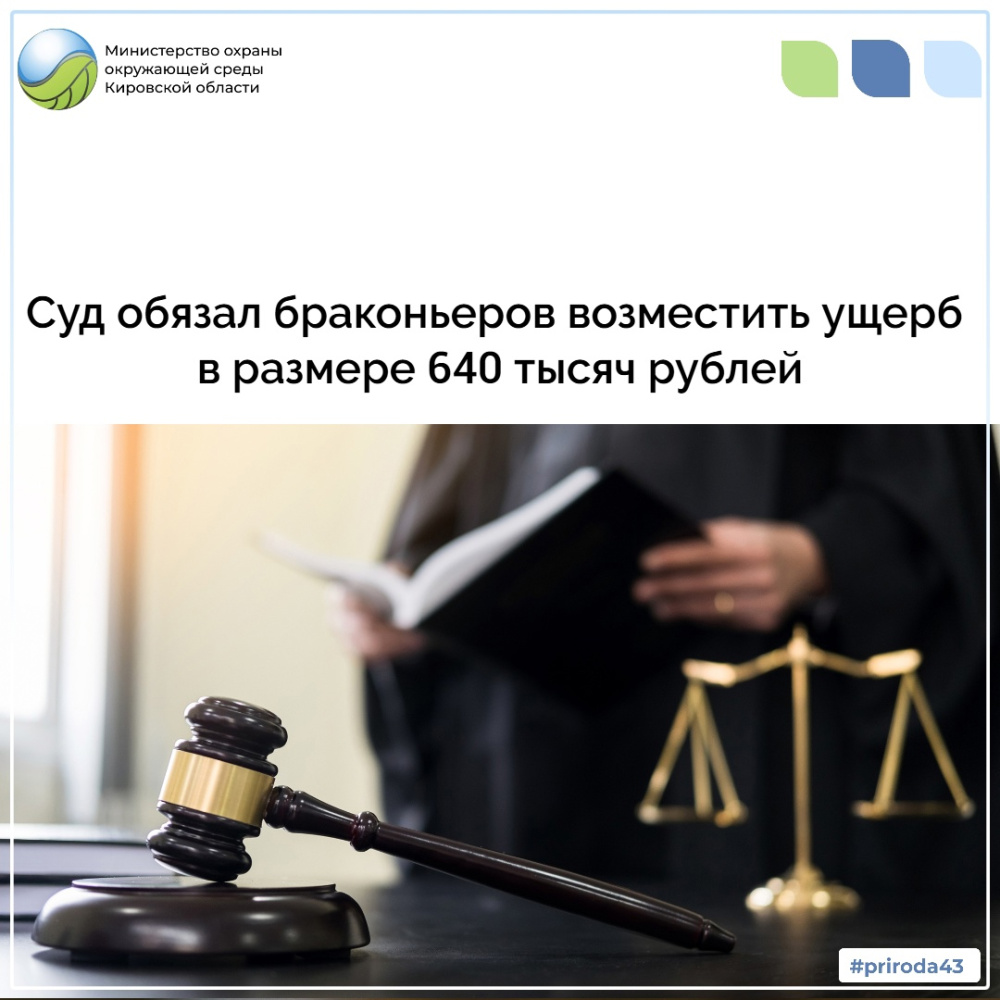 Суд обязал браконьеров возместить ущерб в размере 640 тыс. руб.