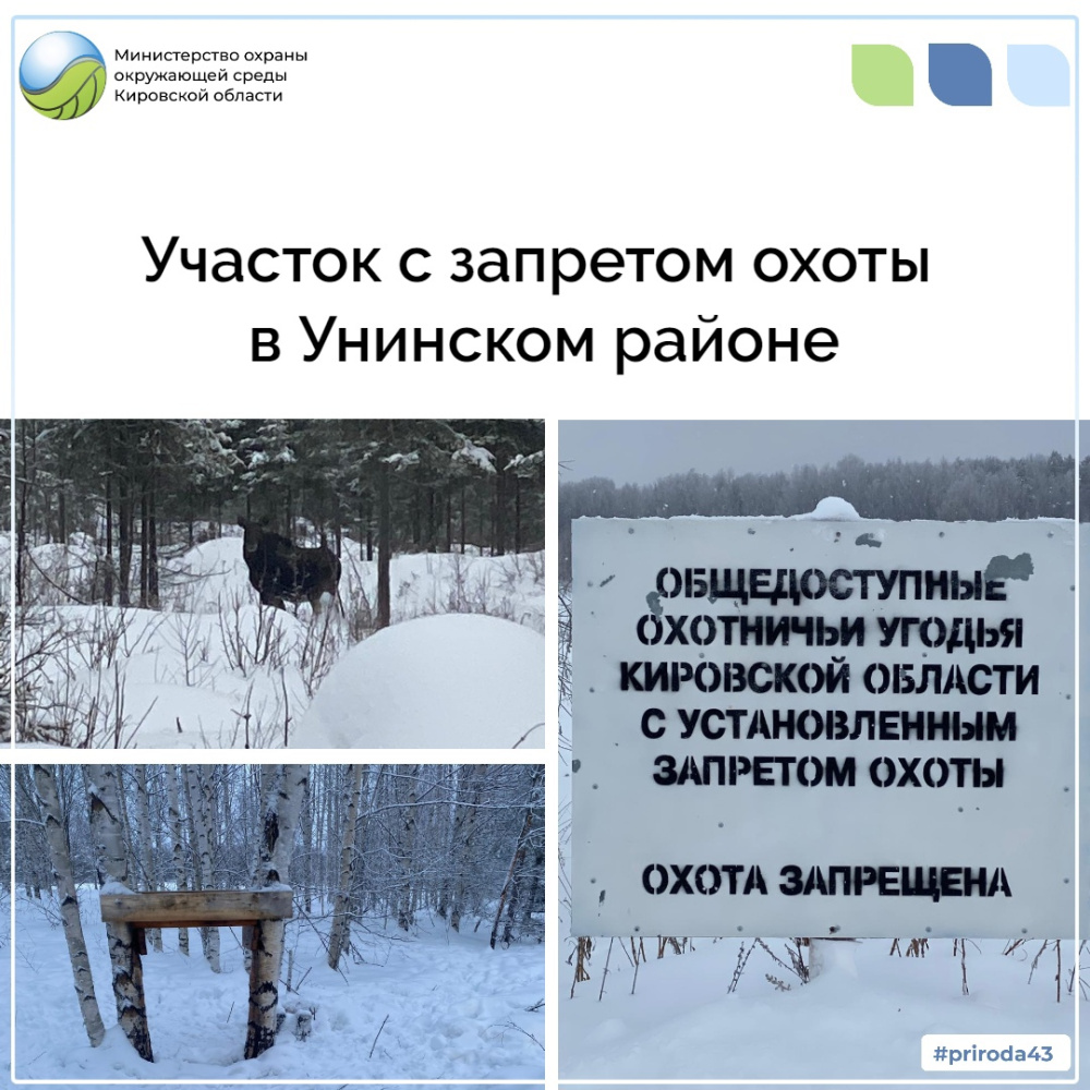 Участок с запретом охоты в Унинском районе