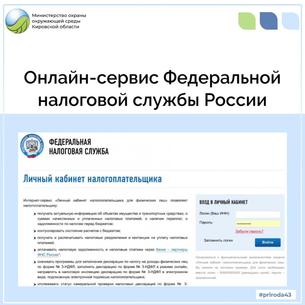 Онлайн сервис Федеральной налоговой службы 