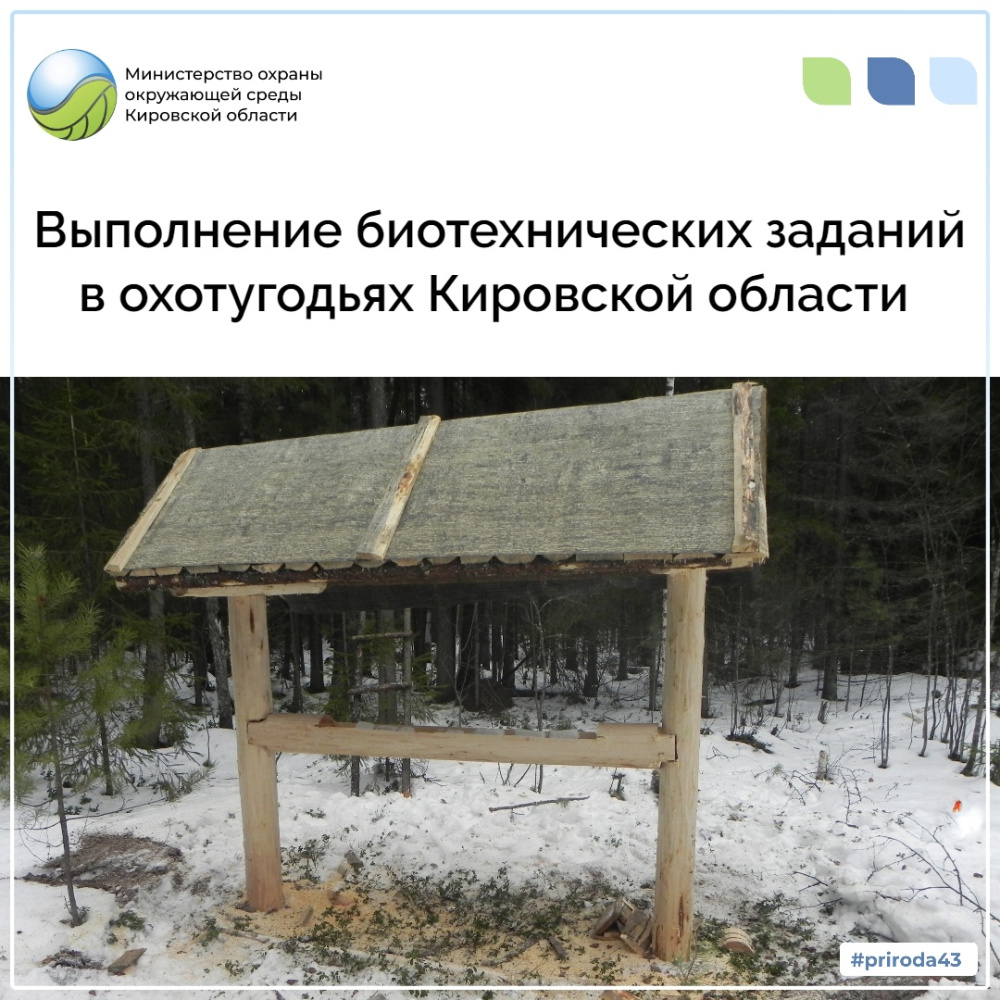Выполнение биотехнических заданий в охотугодьях Кировской области
