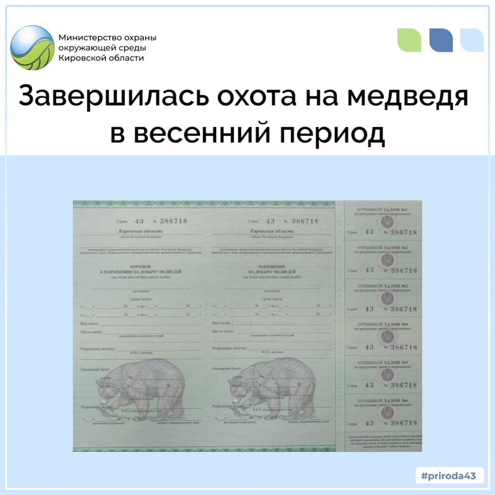 Завершилась охота на медведя в весенний период