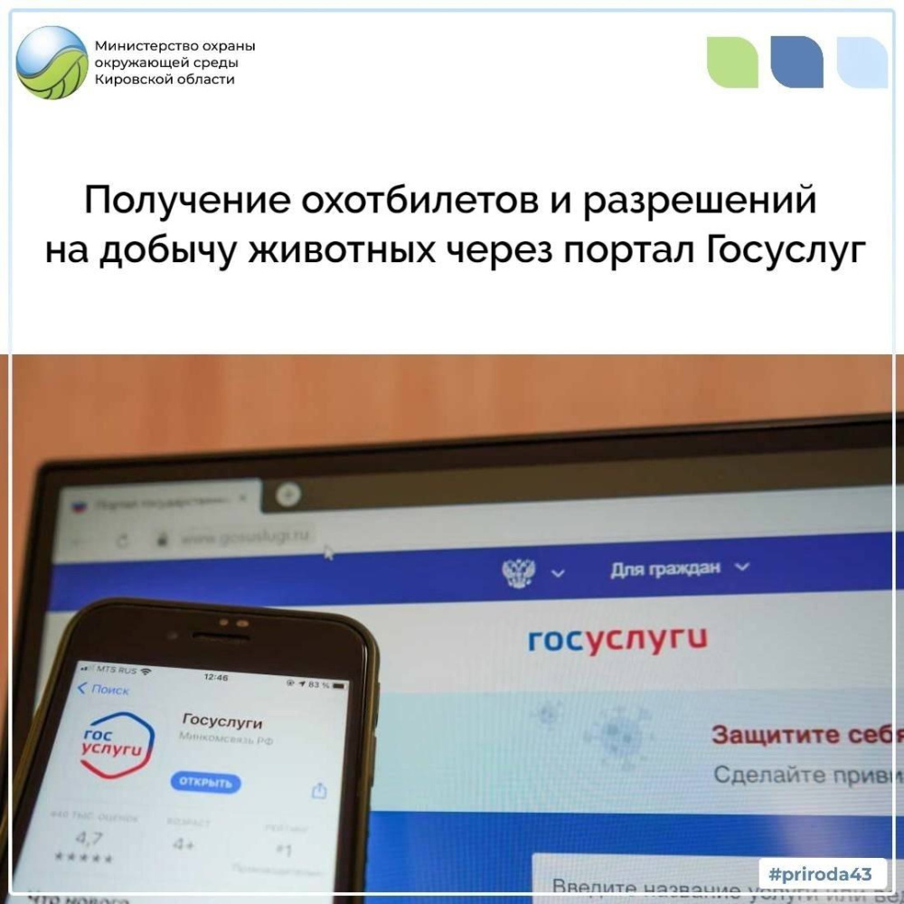 Получение охотбилетов и разрешений на добычу охотничьих животных через портал Госуслуг